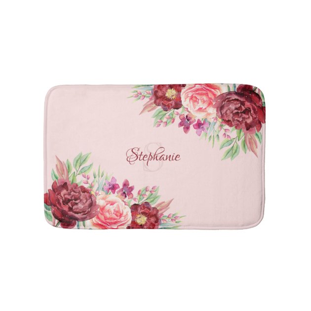 Bath Rug Popular Bath Blossom Rose Burgundy Bath Rug Popular Bath Blossom Rose Burgundy